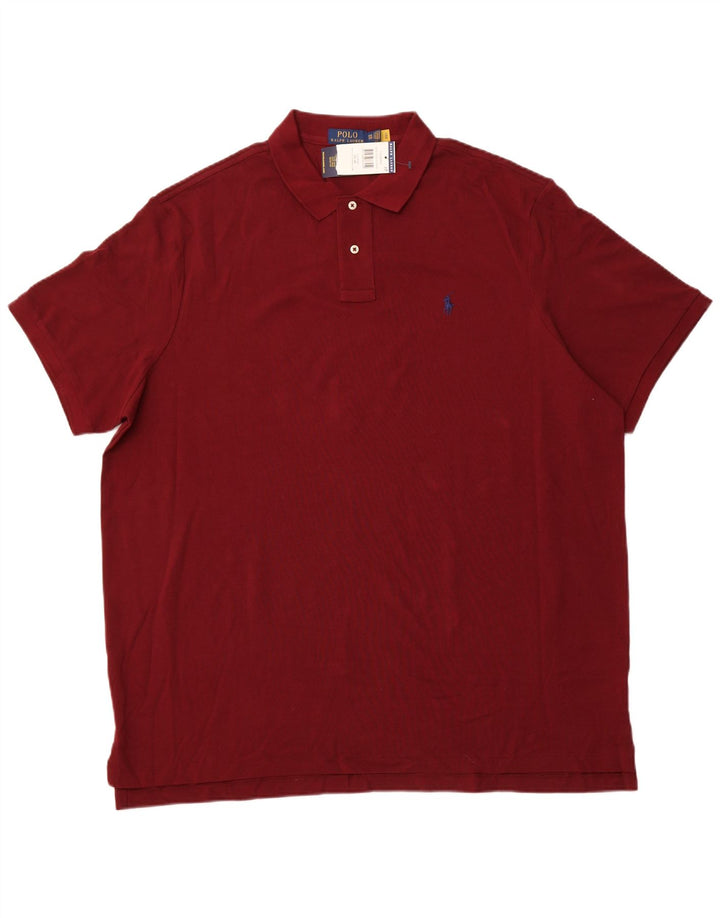 POLO RALPH LAUREN Polo de ajuste clásico para hombre 2XL Algodón burdeos