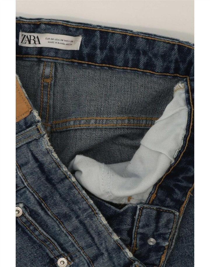 Zara Pantalones cortos de mezclilla para hombre EU 38 Small W30 Azul
