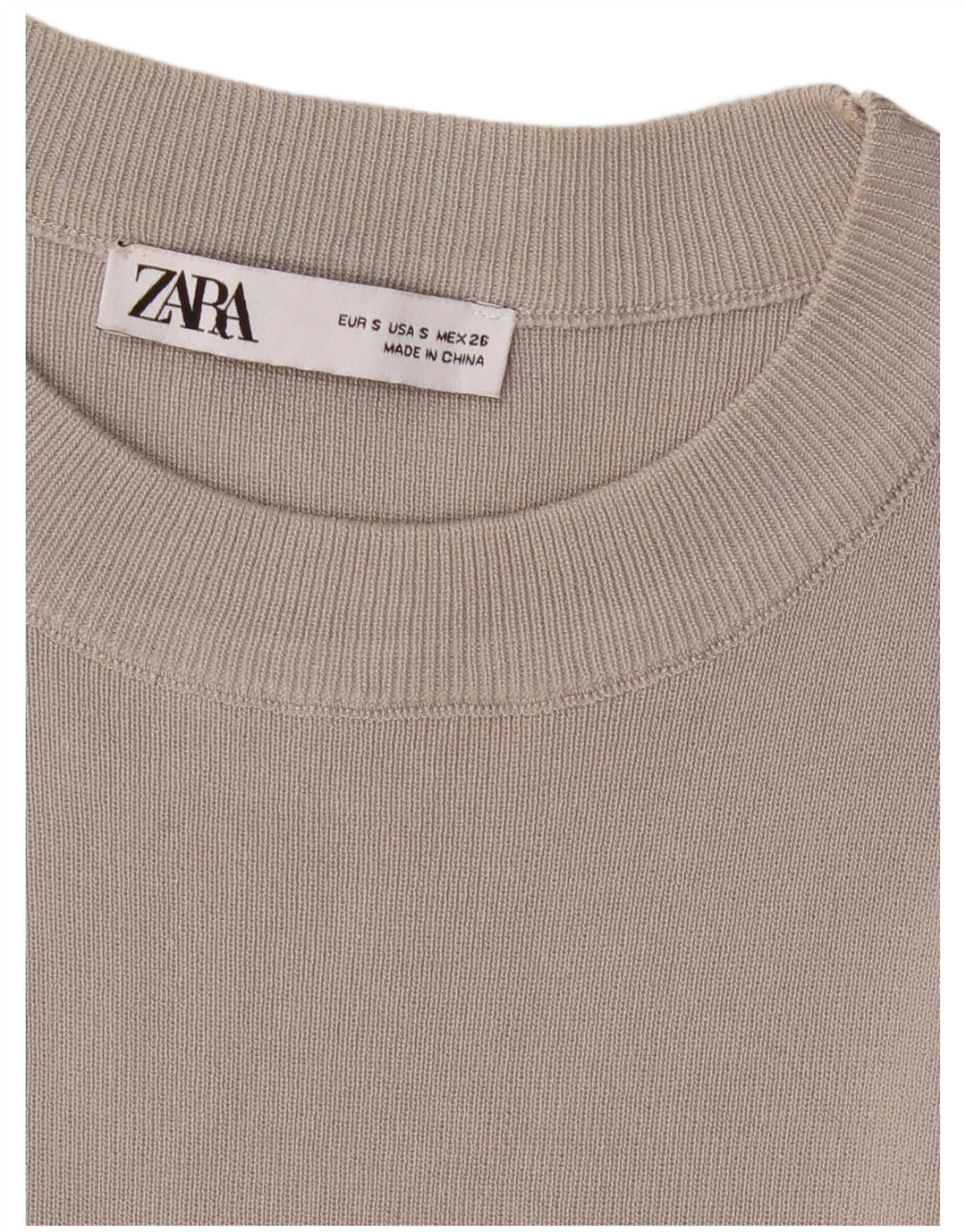 ZARA Vestido tipo jersey para mujer UK 8 Small Gris
