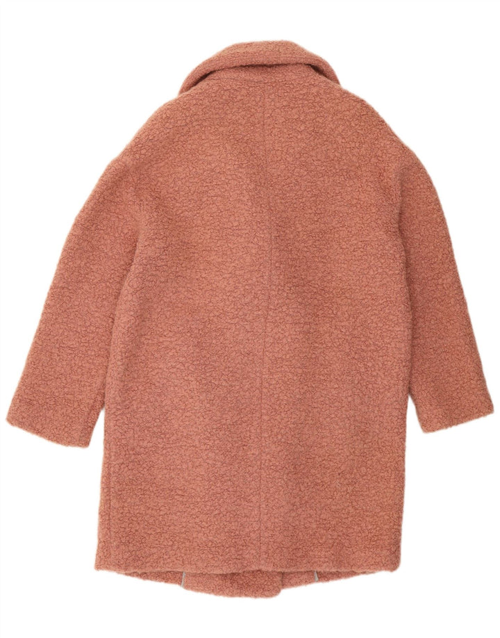 Topshop Abrigo extragrande con doble botonadura para mujer UK 10 Small Pink Wool