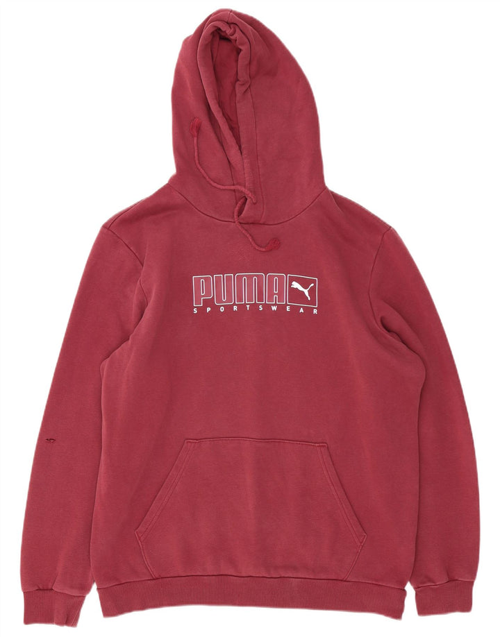 Puma Hombre Sudadera Con Capucha Gráfica Jumper Medium Borgoña