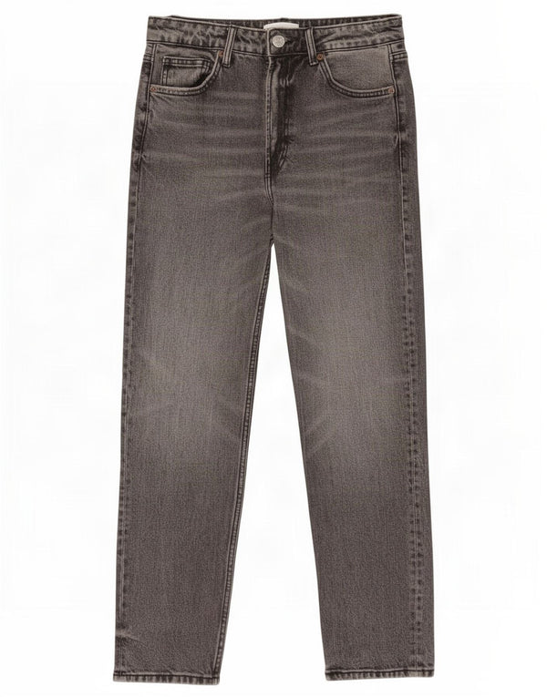 Zara Jeans Cónicos Para Mujer EU 38 Small W28 L27 Algodón Gris