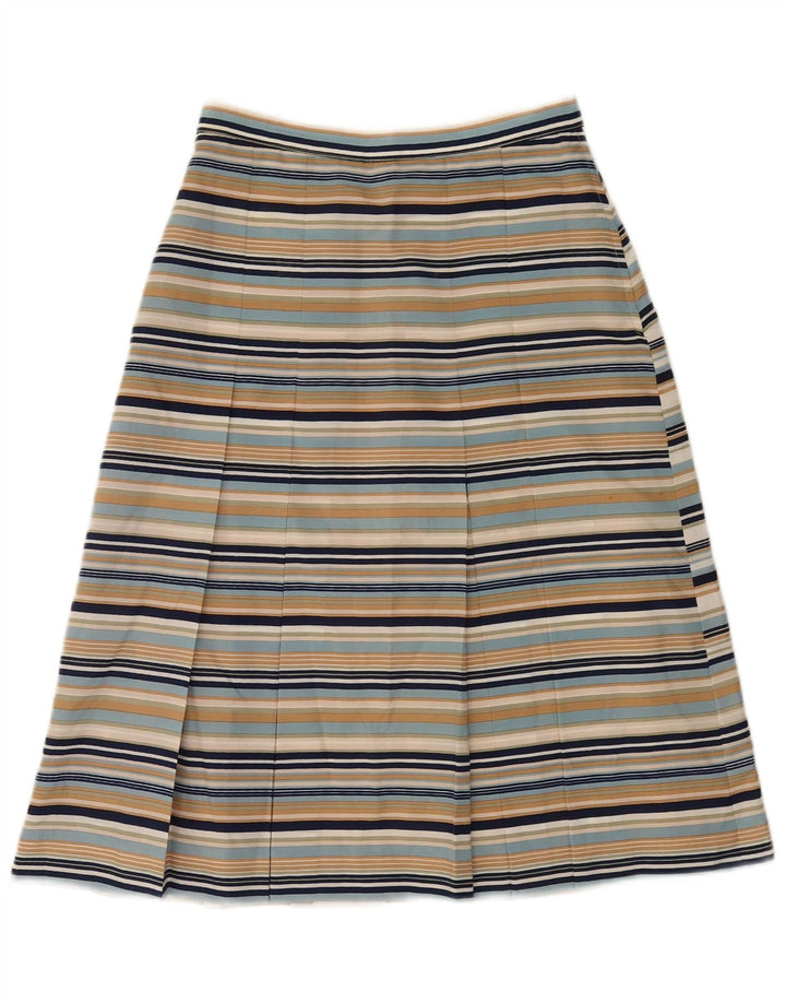 Falda plisada vintage para mujer IT 42 Mediana W26 Rayas multicolores