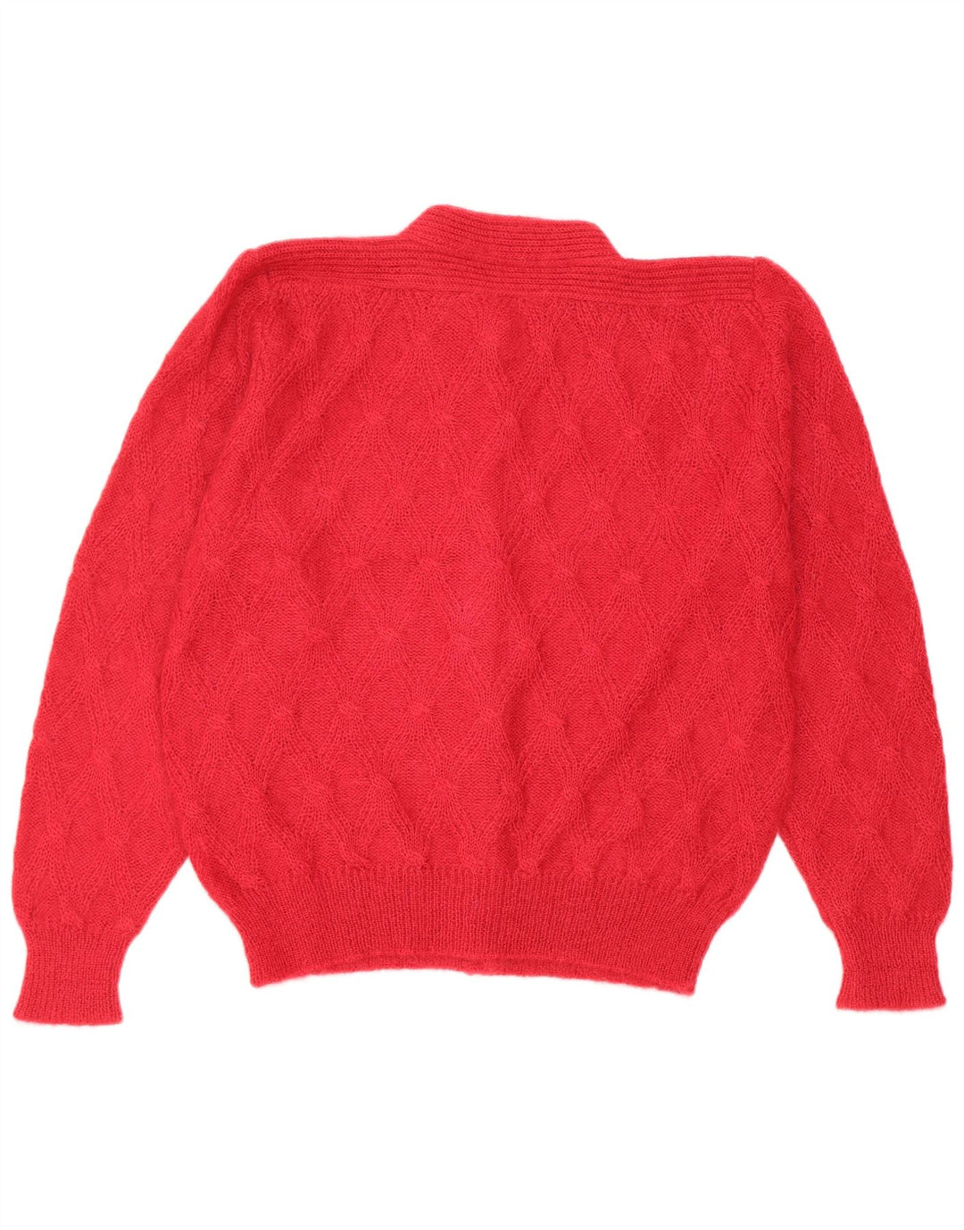 Vintage mujer Cardigan suéter IT 44 Medio Rojo Mohair