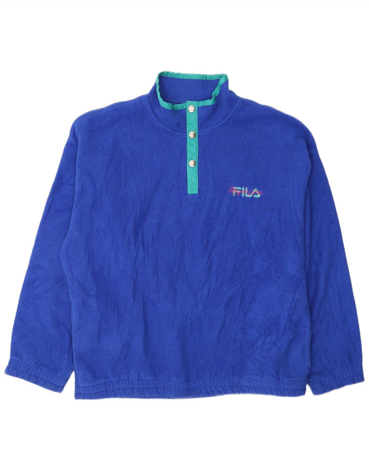 Fila Jersey de forro polar con cuello y botones para hombre IT 52 Poliéster azul grande