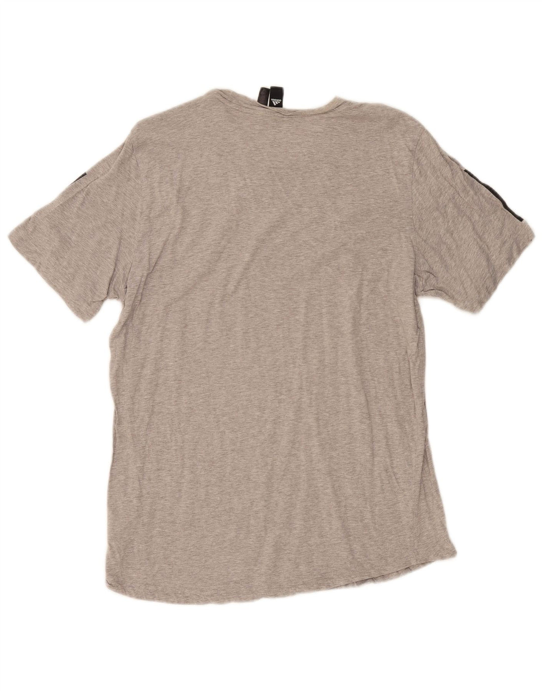 Adidas Hombre Camiseta Gráfica Top Algodón Gris Medio