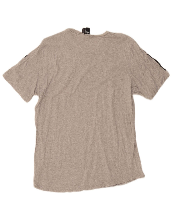 Adidas Hombre Camiseta Gráfica Top Algodón Gris Medio