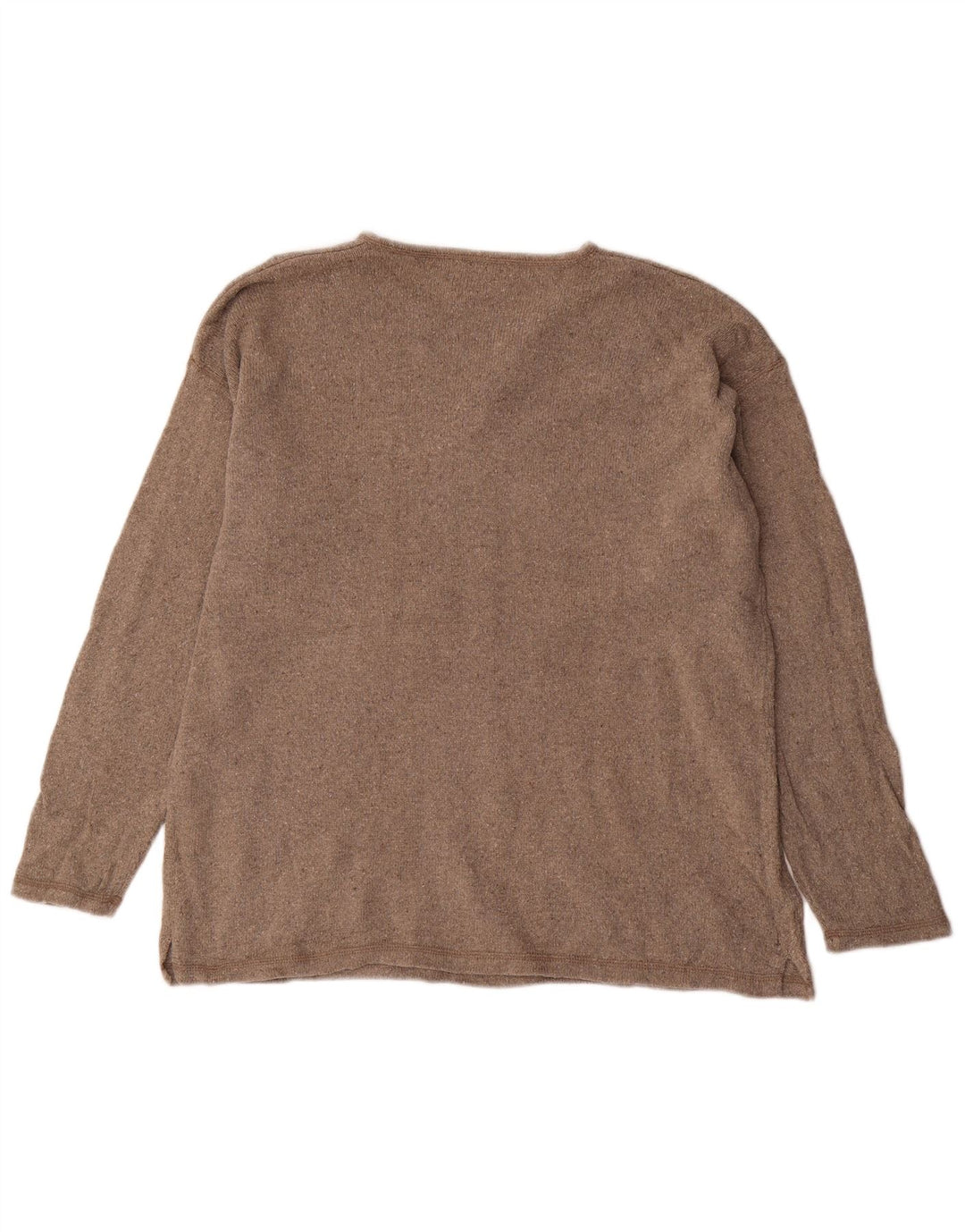 EDDIE BAUER Jersey extragrande con cuello barco para mujer, talla 44, color marrón medio