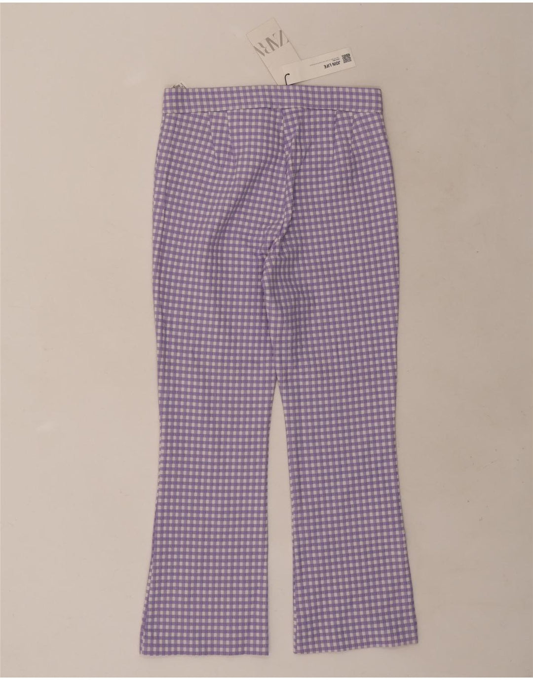 Zara Mujer Pantalones Cortos Bootcut Medianos W28 L25 Vichy Púrpura