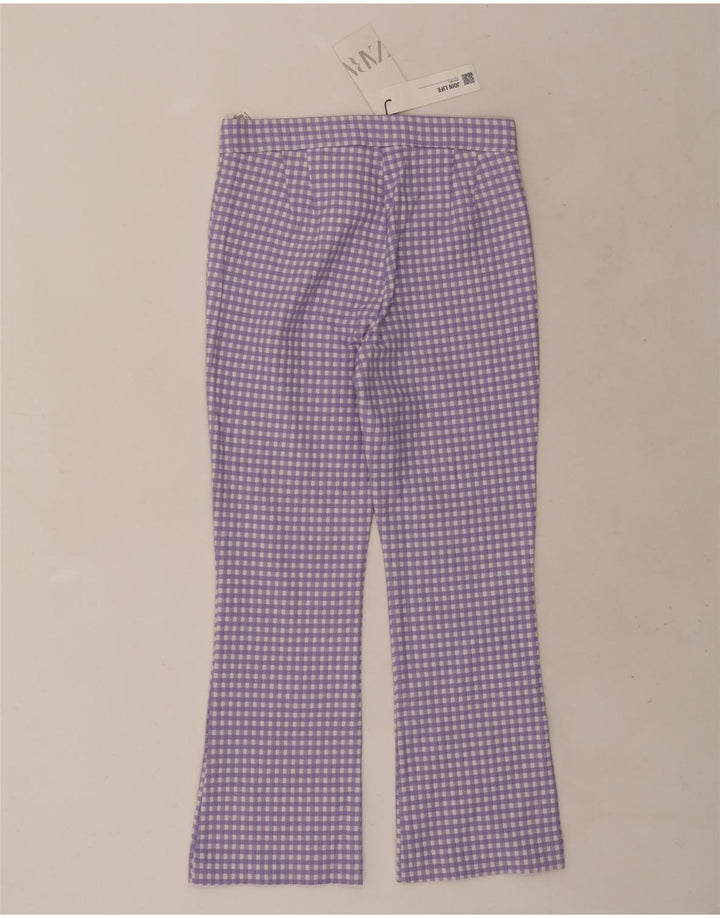 Zara Mujer Pantalones Cortos Bootcut Medianos W28 L25 Vichy Púrpura