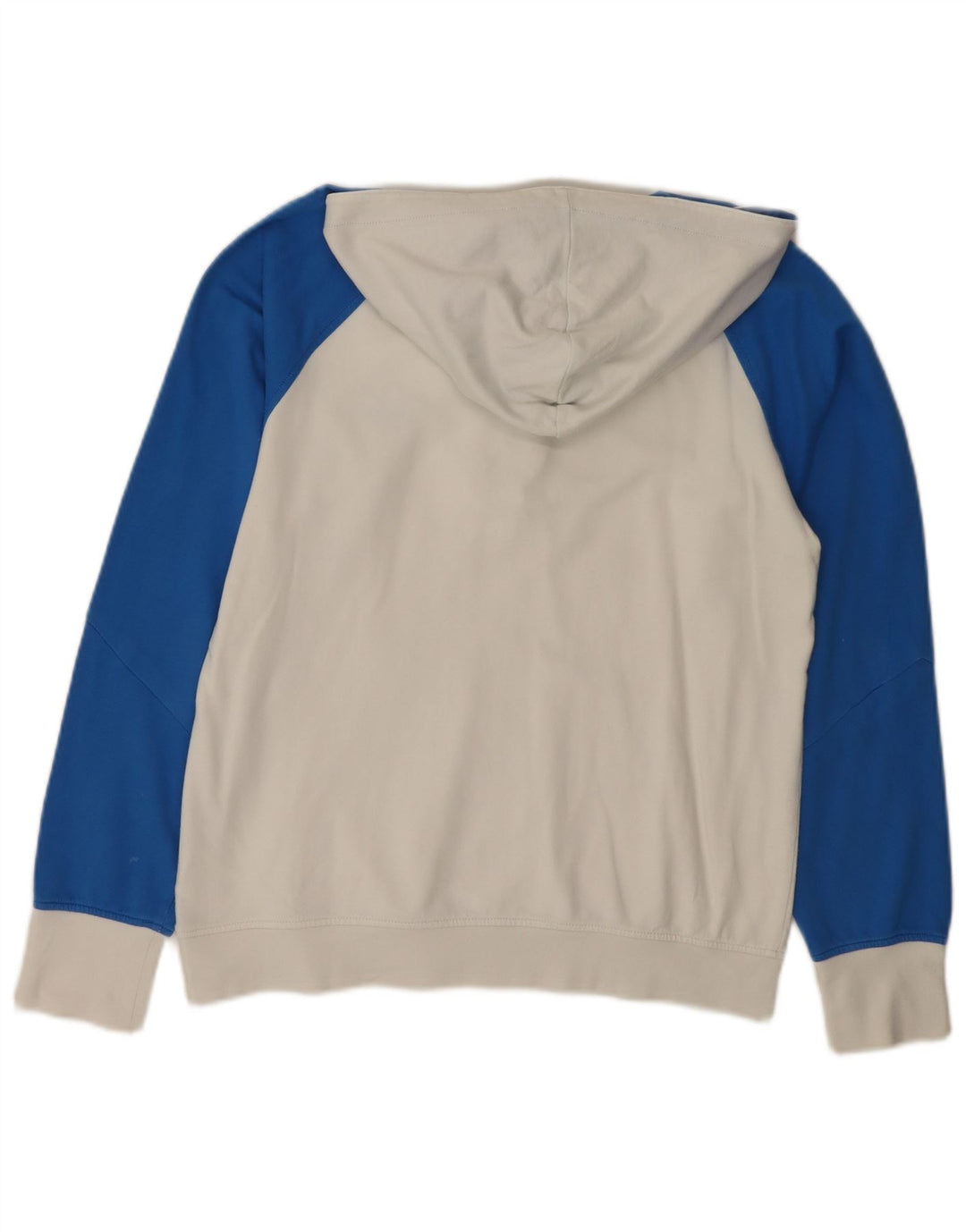 Adidas Hombre Sudadera Con Capucha Y Cuello Con Botones Jersey Pequeño Blanco Colorblock Algodón