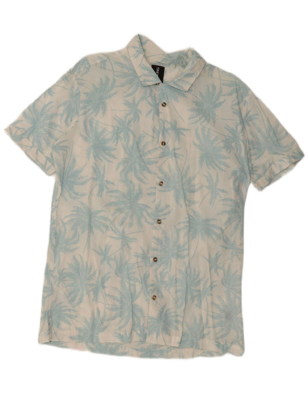 Billabong Camisa de manga corta para hombre grande blanca floral hawaiana