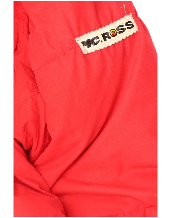 MC Ross Chaqueta acolchada con capucha para hombre UK 36 Small Red Cotton