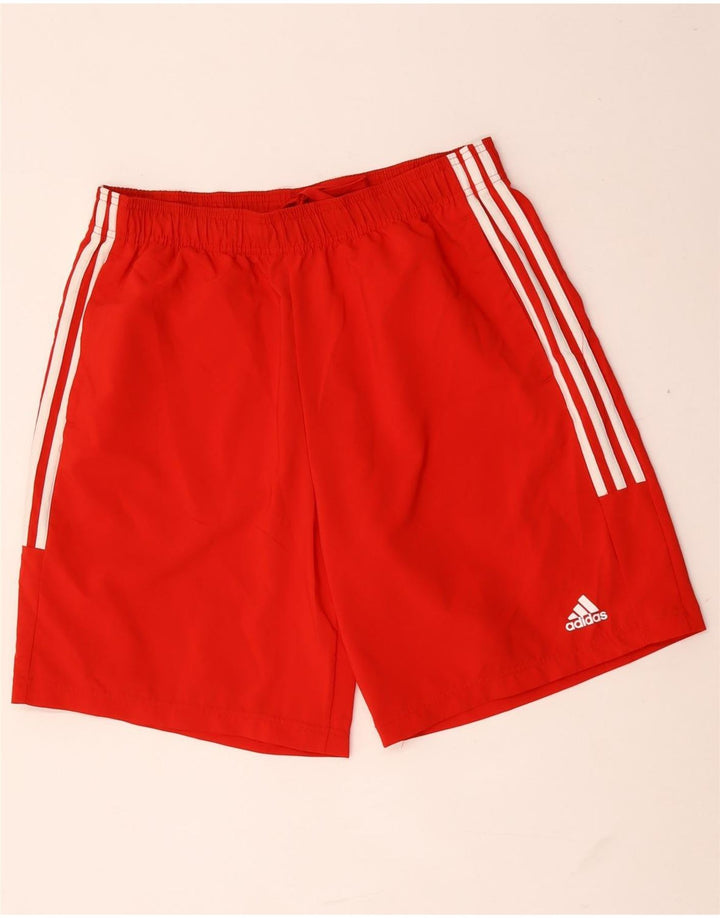 Adidas - Pantalones cortos deportivos para hombre, talla grande, poliéster rojo