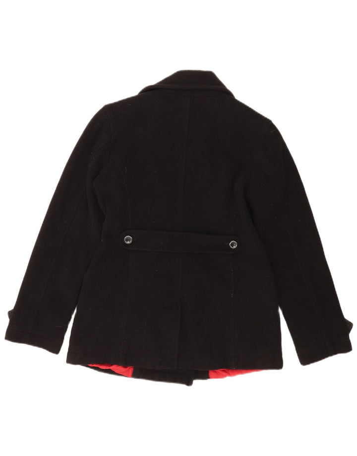Tommy Hilfiger Chaquetón para Mujer UK 12 Mediano Lana Negra