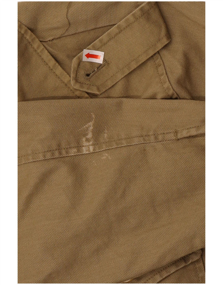 Zara Chaqueta Militar Utilitaria para Mujer UK 44 Algodón Caqui Mediano