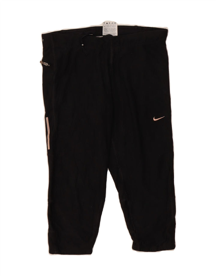NIKE Womens Dri Fit Capri Tracksuit Trousers UK 8 Small Black Polyester Vintage Nike and Second-Hand Nike from Messina Hembry 