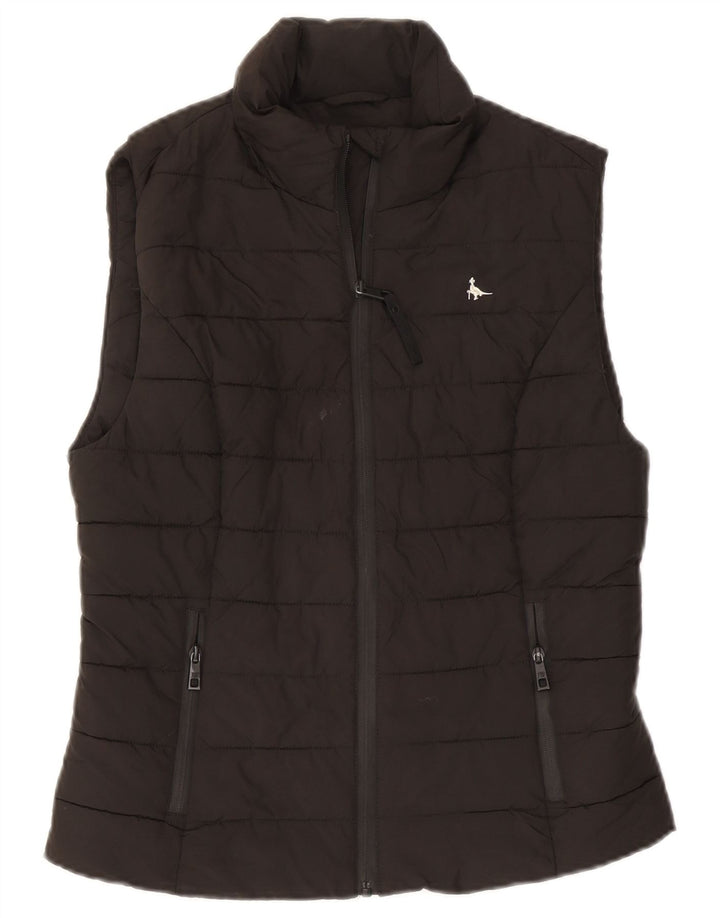 Jack Wills Chaleco acolchado para mujer UK 10 Small Poliéster negro
