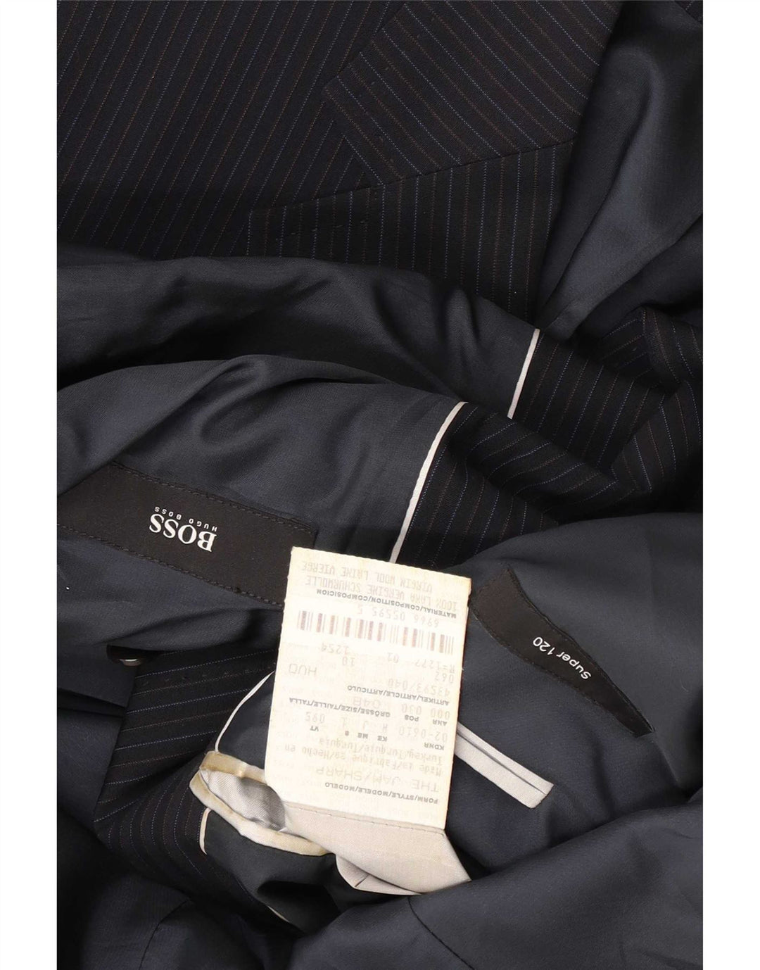 Hugo Boss Chaqueta tipo blazer de 2 botones para hombre EU 48 Mediana azul marino a rayas
