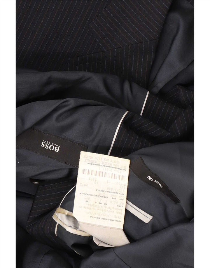 Hugo Boss Chaqueta tipo blazer de 2 botones para hombre EU 48 Mediana azul marino a rayas