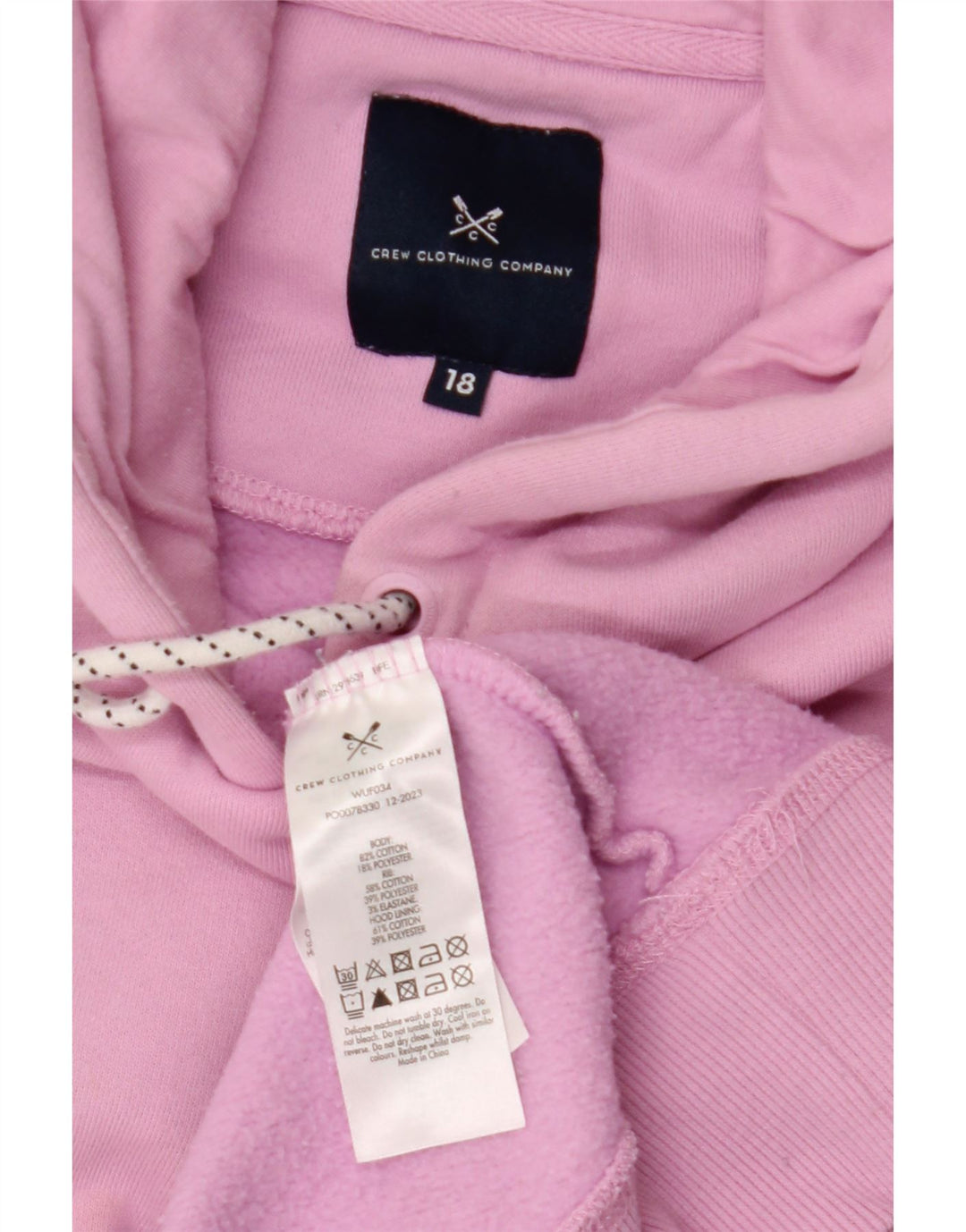 CREW CLOTHING Jersey con capucha para mujer UK 40 XL Algodón rosa