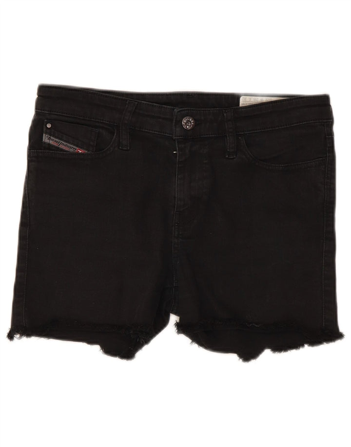 Diesel Mujer Skinzee Shorts De Mezclilla W28 Algodón Negro Mediano