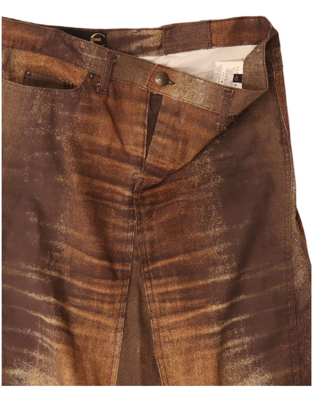 JUST CAVALLI Womens Denim Skirt IT 42 Medium W32 Brown Cotton