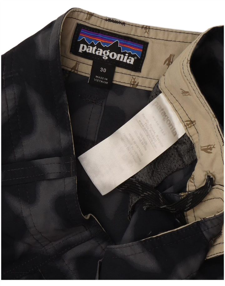Shorts Cargo Patagonia Hombre W30 Medium Nylon Camuflaje Negro