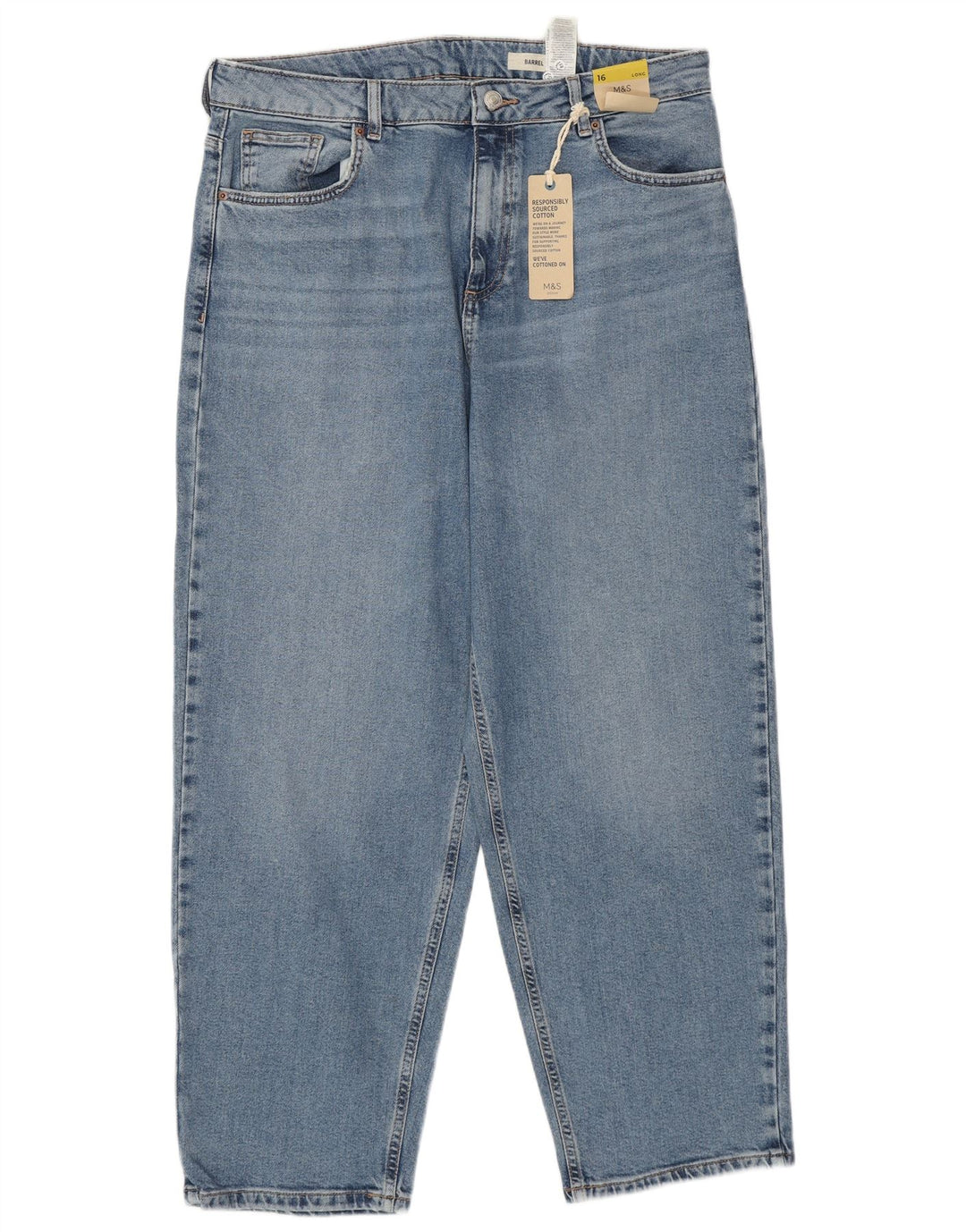 MARKS & SPENCER Vaqueros de cintura alta para mujer UK 40 Large W34 L28 Azul