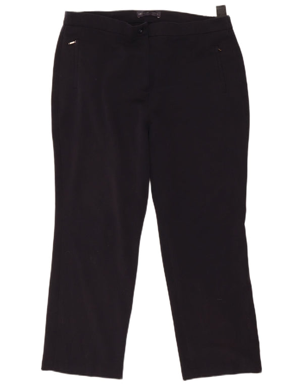 Marks & Spencer Pantalones cortos de cintura alta para mujer UK 44 Large W34 L26 Azul marino