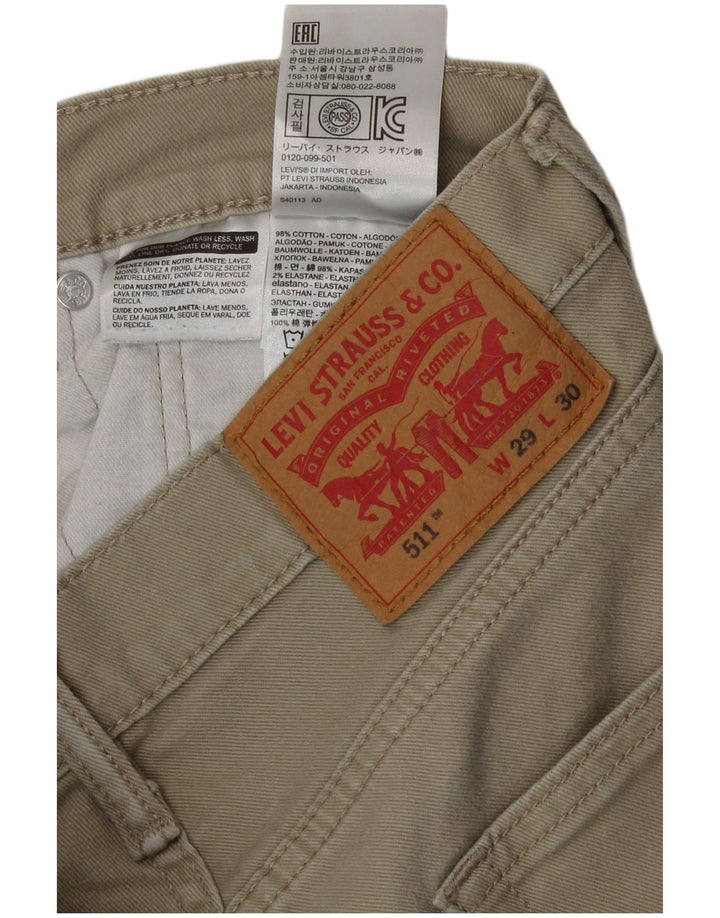 Levi's Hombre 511 Slim Jeans W29 L30 Algodón Verde
