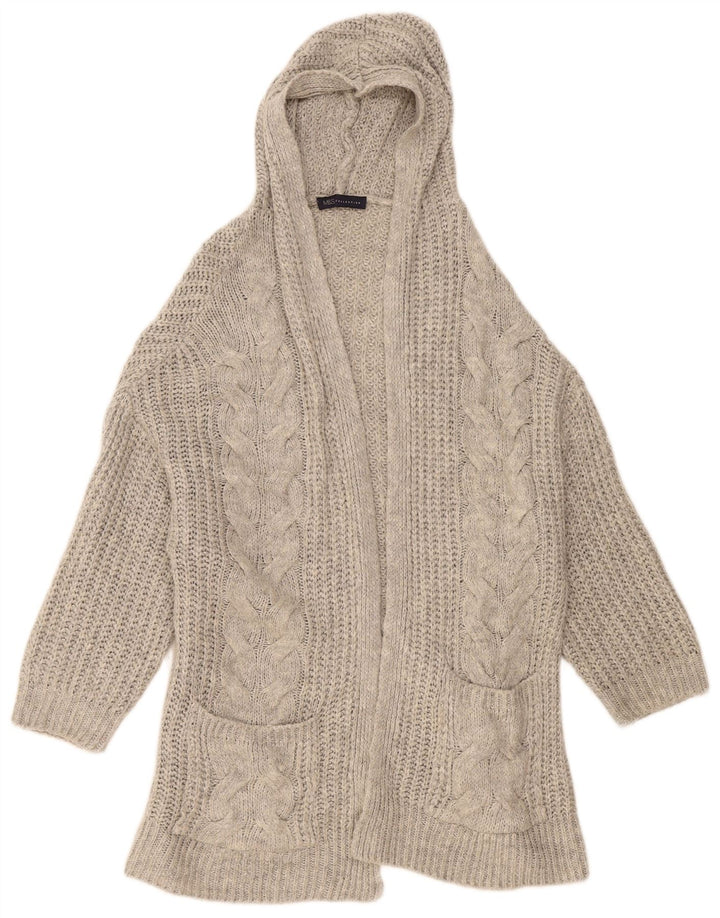 Marks & Spencer - Cárdigan abierto con capucha para mujer, talla 40, color gris medio