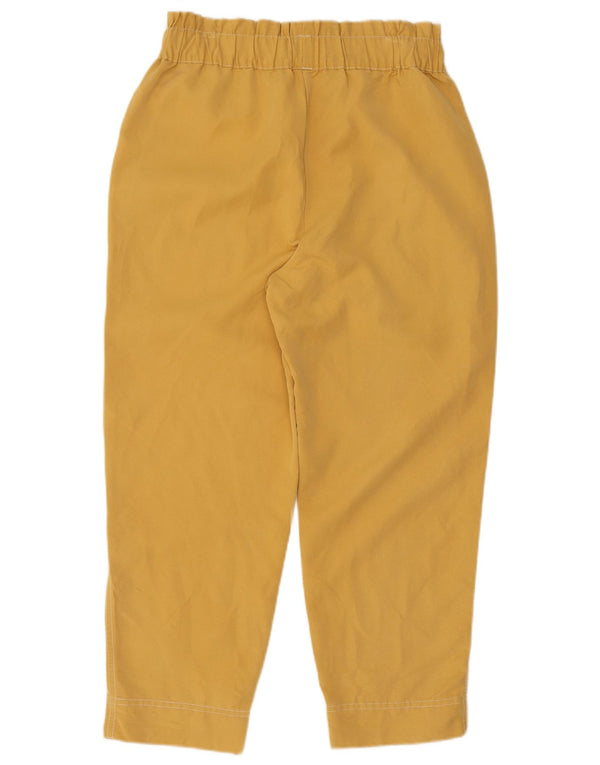 Zara Mujer Pantalones Cortos Cónicos De Cintura Alta Pequeño W26 L23 Modal Amarillo