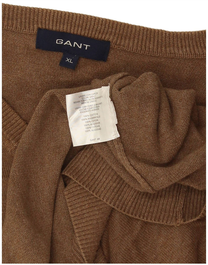 Gant Jersey con Cuello en V para Hombre XL Marrón Algodón