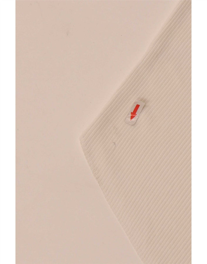 Zara Top De Un Hombro Para Mujer UK 42 Viscosa Blanca Mediana