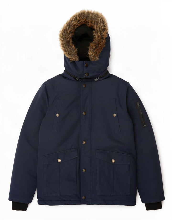 Diesel Chaqueta Acolchada Con Capucha Niño 13-14 Años Azul Marino Poliéster