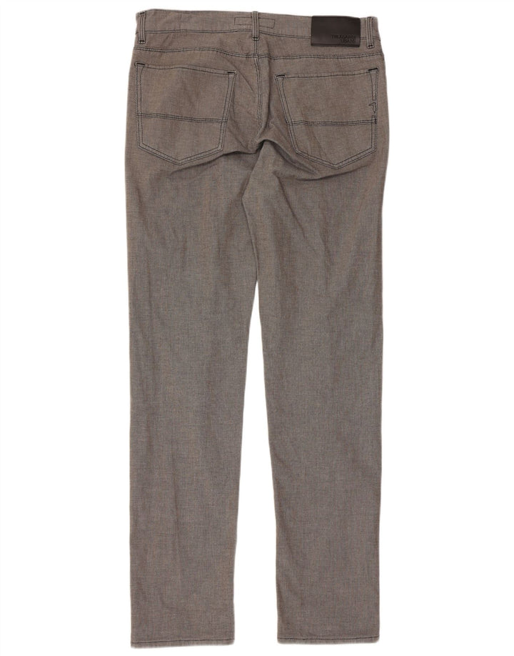 Pantalones Hombre Trussardi Slim Casual W34 L33 Algodón Gris