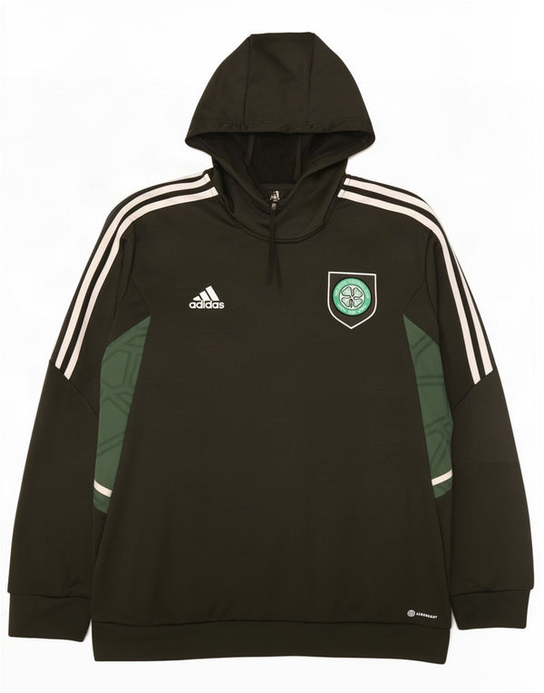 Adidas Mens The Celtic Football Club Hoodie Jumper XL Green Colourblock