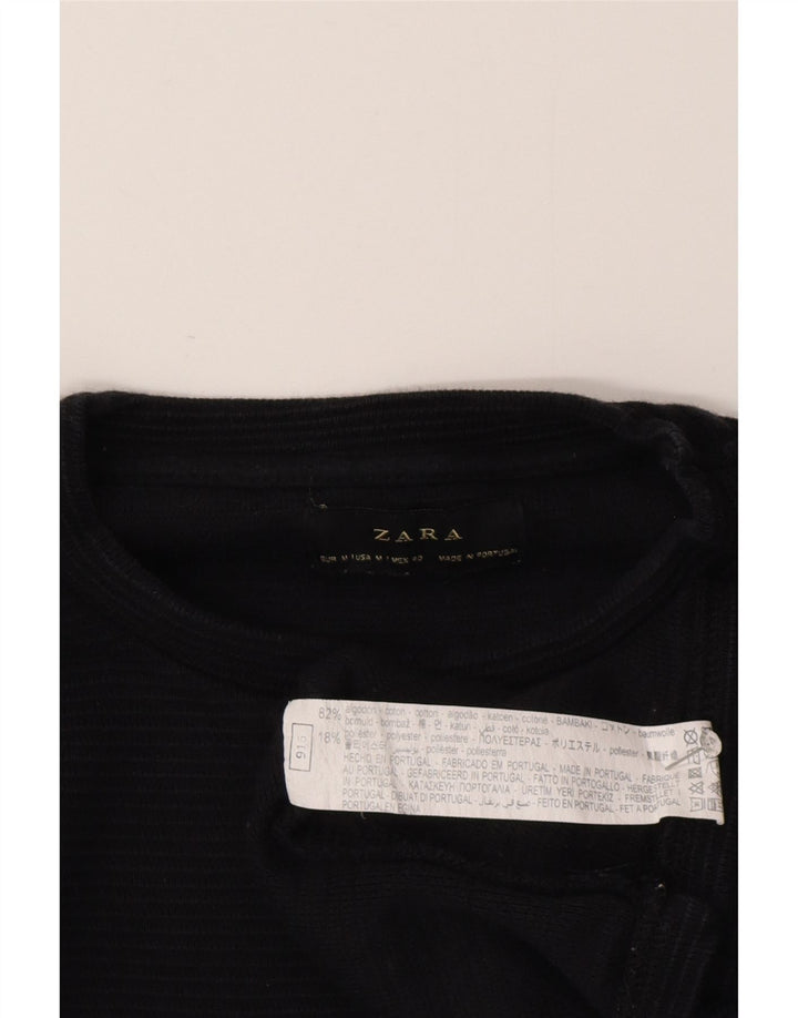 Zara Hombre Top Manga Larga Medio Negro Algodón