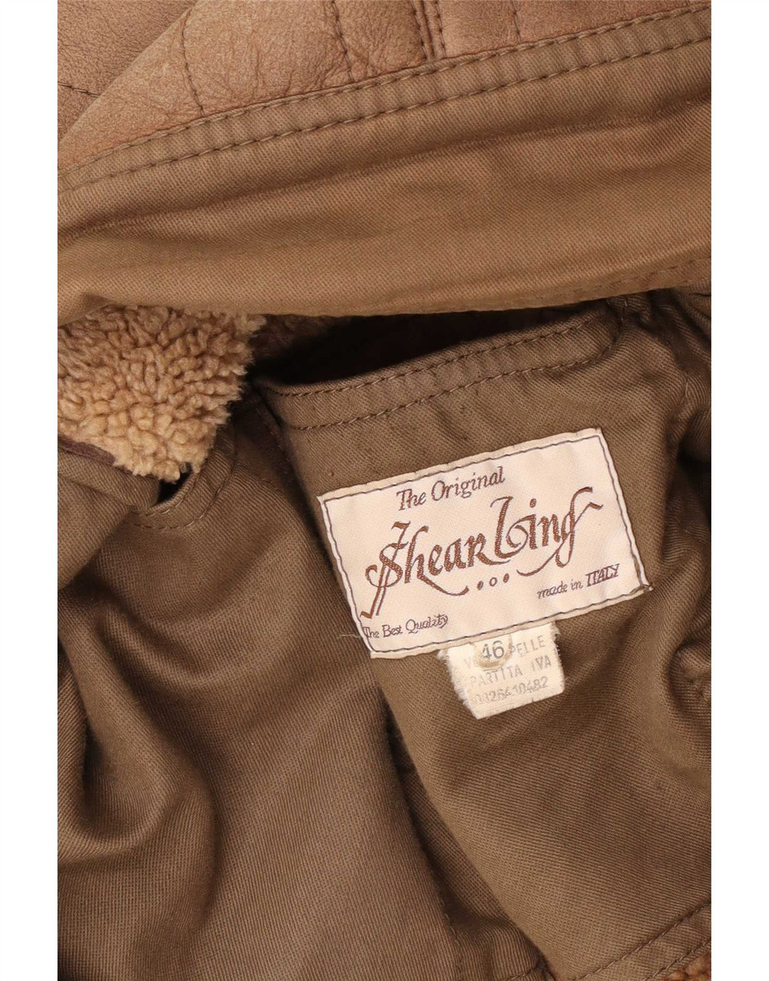Vintage mujer Sherpa chaqueta de cuero de gran tamaño IT 46 marrón grande