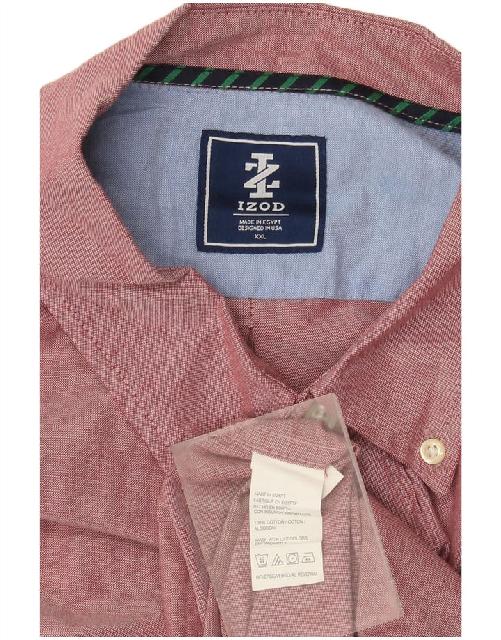 Camisa Izod Hombre 2XL Algodón Burdeos