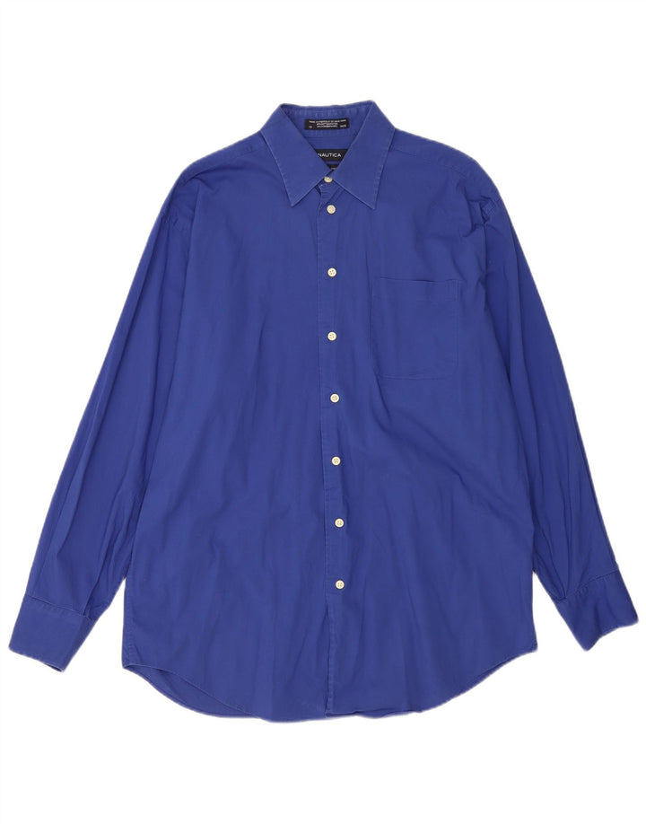 Camisa Nautica para hombre talla 16 algodón azul grande