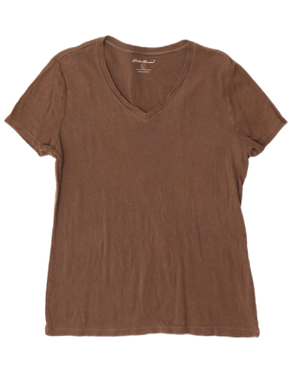EDDIE BAUER Camiseta para mujer Top UK 40 Grande Algodón marrón