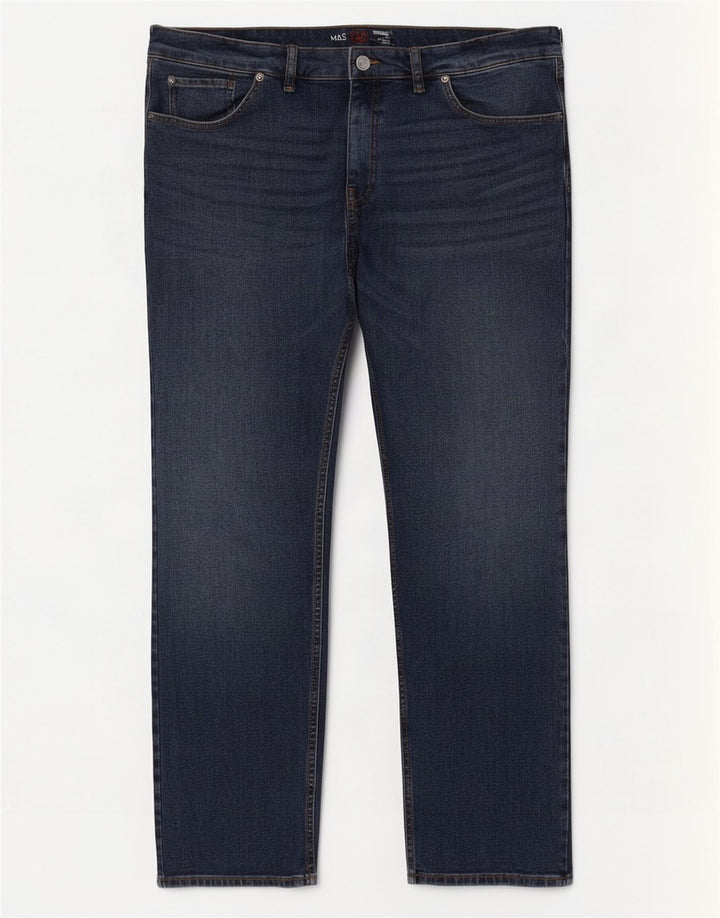 Marks & Spencer Vaqueros rectos regulares para hombre W42 L31 Algodón azul marino