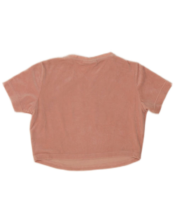 Juicy Couture Camiseta corta de terciopelo para mujer UK 40 XL Poliéster rosa