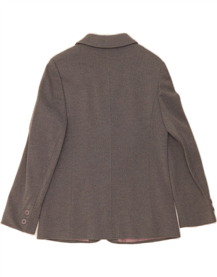 BERGHAUS Womens 2 Button Blazer Jacket UK 12 Medium Grey Virgin Wool Vintage Berghaus and Second-Hand Berghaus from Messina Hembry 