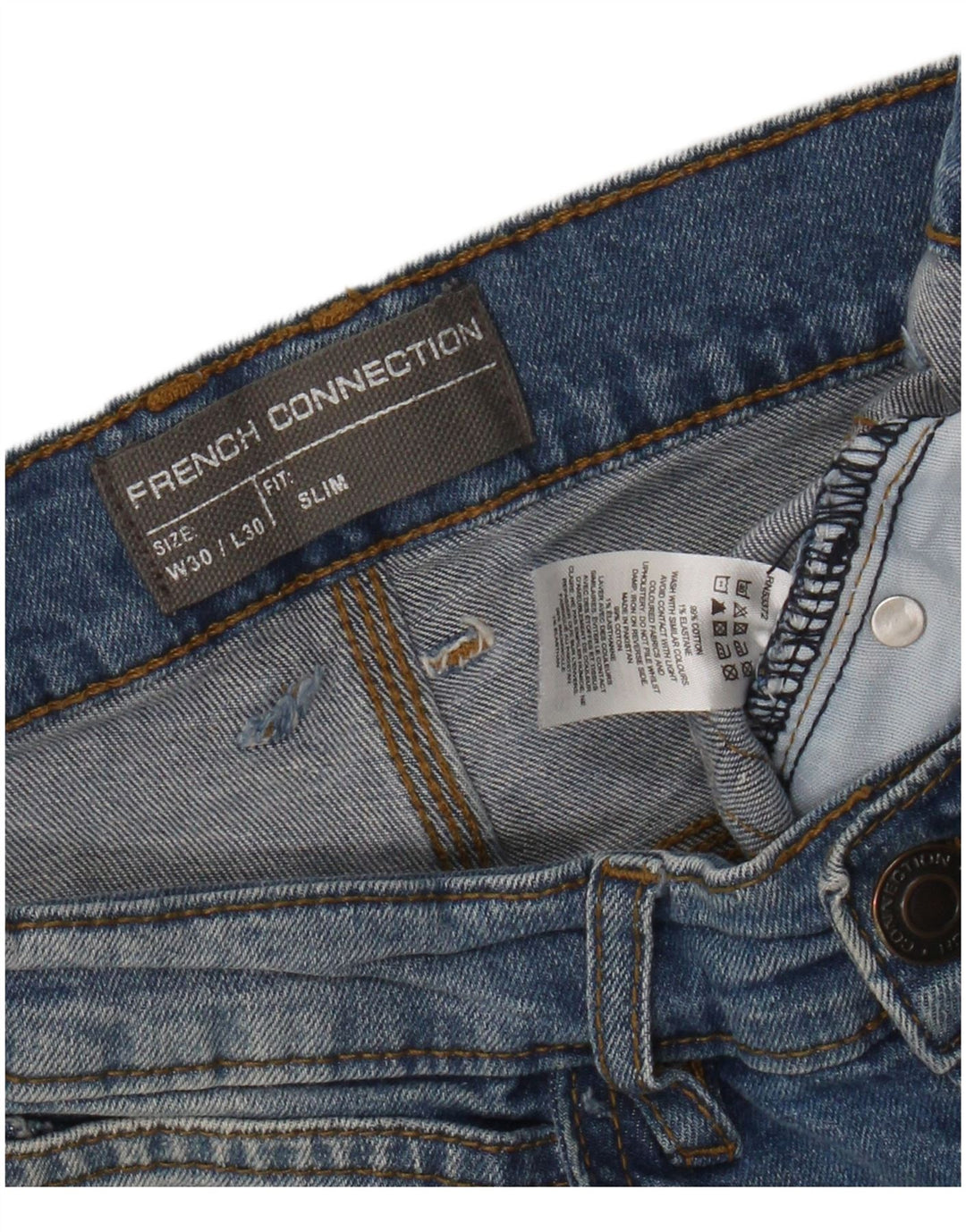 French Connection Vaqueros ajustados para hombre W30 L30 Algodón azul