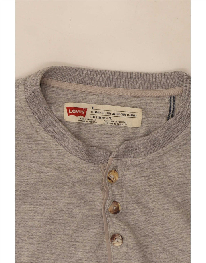 Levi's Top de corte estándar para hombre, manga larga, moteado en gris medio