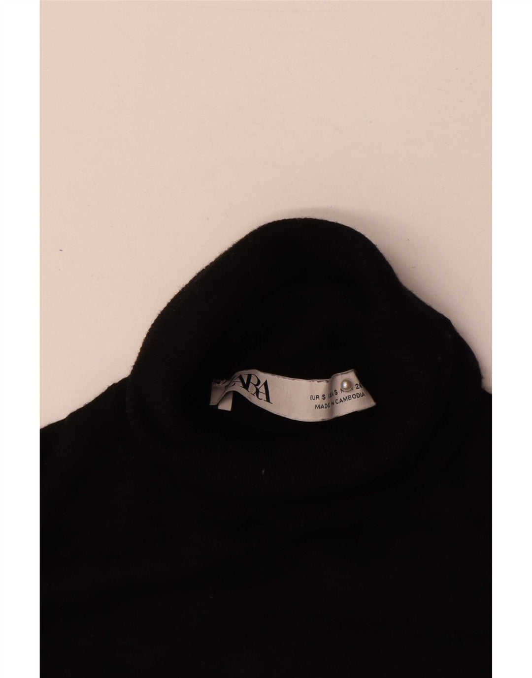 Zara Mujer Roll Neck Jumper Sweater UK 10 Small Negro