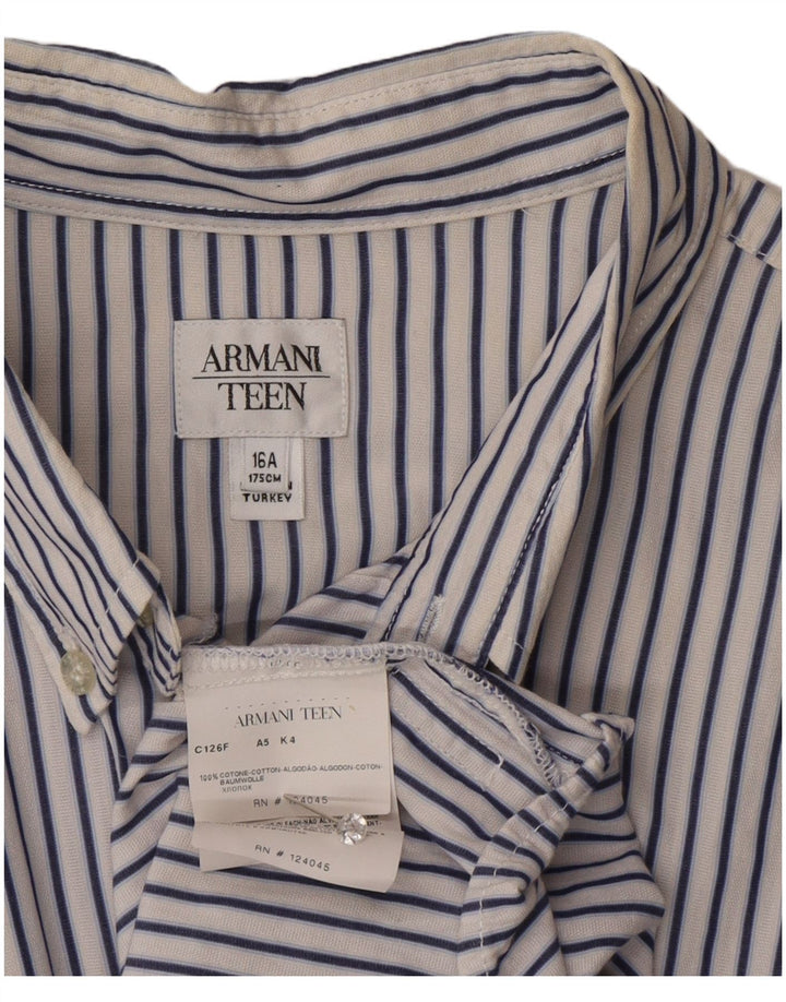 Camisa Armani Niño 15-16 Años Blanco Rayas Algodón